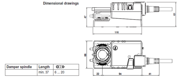 Габаритные размеры LMC230A 