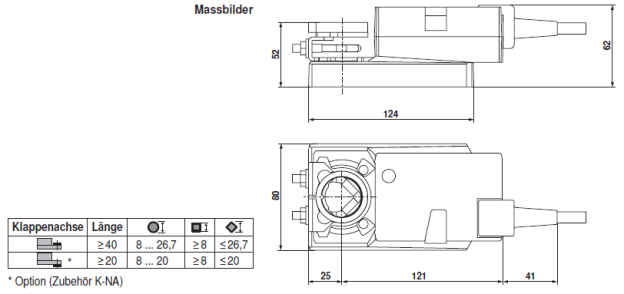 Габаритные размеры NMC24A-MF 