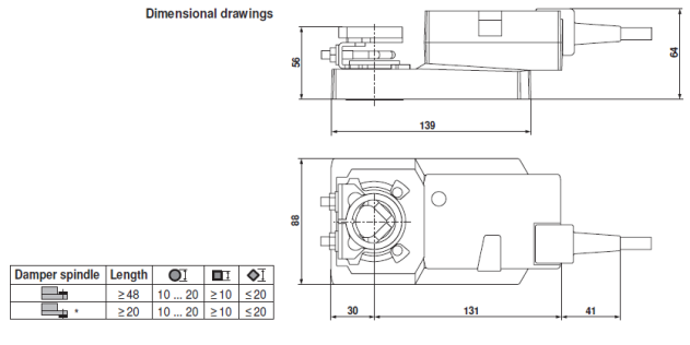 ЭГабаритные размеры SMC24A-MF 