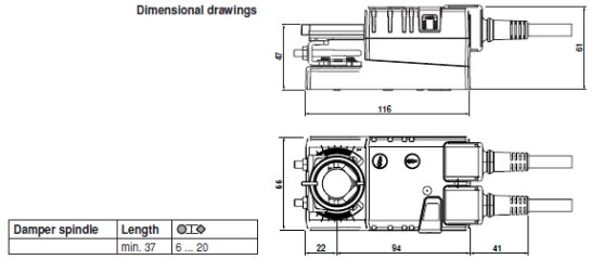 Габаритные размеры TMC230A-S 