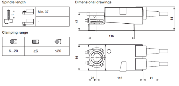 Габаритные размеры TMC230A-SR 