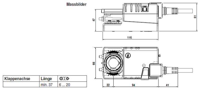 Габаритные размеры TMC230A 