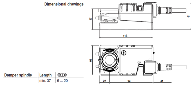 Габаритные размеры TMC24A-SR 