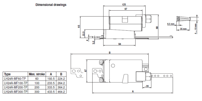 Габаритные размеры LH24A-MF200-TP 