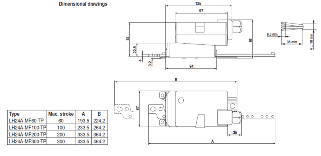 Габаритные размеры LH24A-MF300-TP 