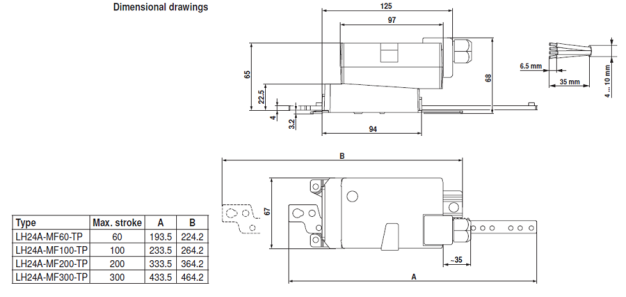 Габаритные размеры LH24A-MF60-TP 