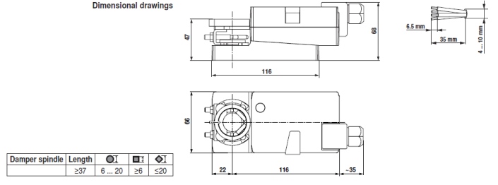 Габаритные размеры LM24A-MF-TP