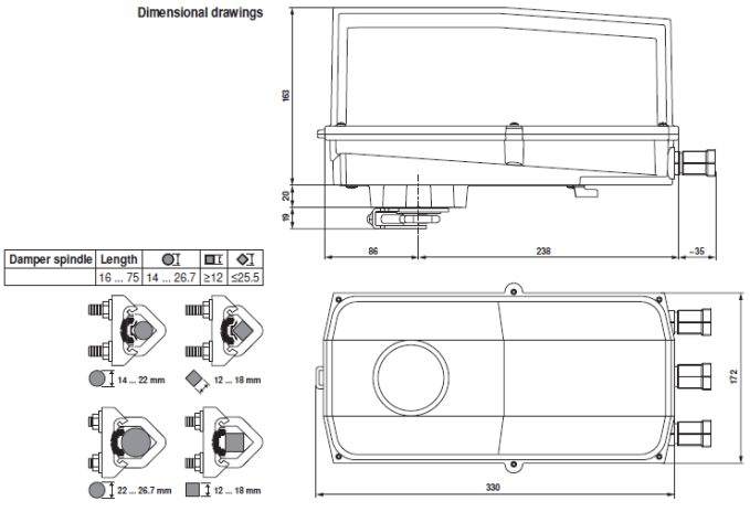 Габаритные размеры GK24G-MF 