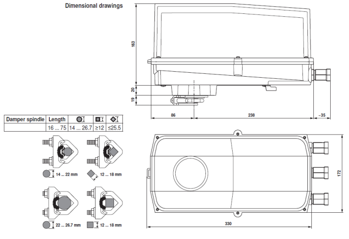 Габаритные размеры GM24G-T