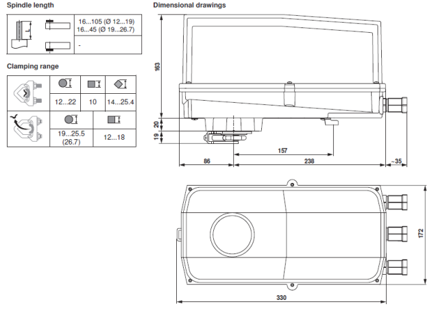 Габаритные размеры NF24G-MF-L 