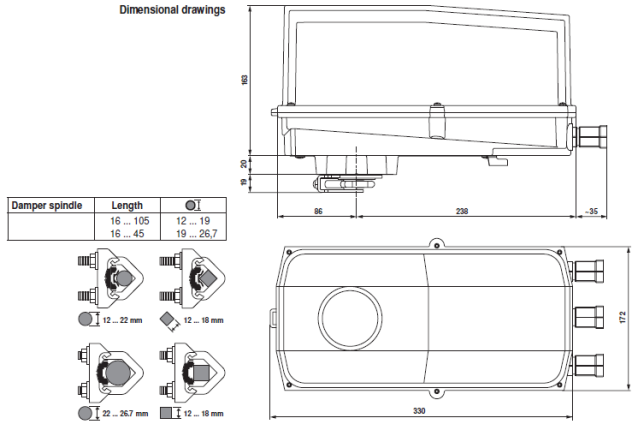 Габаритные размеры NF24G-SR-L 