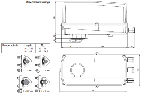 Габаритные размеры NF24G-SR-S2-L 
