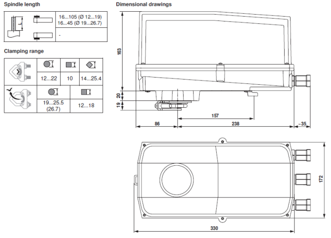 Габаритные размеры SF24G-MF-L 