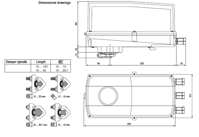 Габаритные размеры SF24G-SR-S2-L 