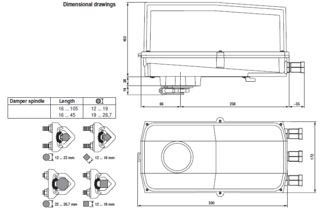 Габаритные размеры SFG-L 