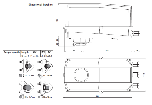Габаритные размеры SM24P-SR 