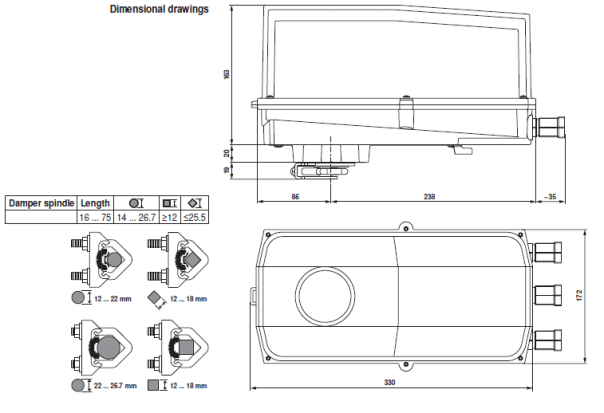 Габаритные размеры SMQ24G