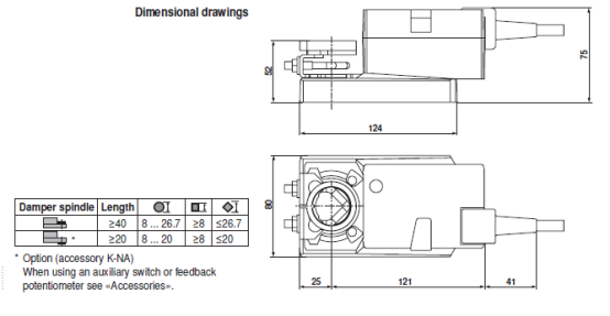 Габаритные размеры LMQ24A-MF 