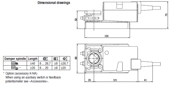 Габаритные размеры LMQ24A-SR 