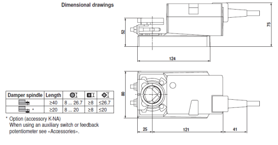 Габаритные размеры LMQ24A 