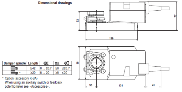 Габаритные размеры NMQ24A-MF 