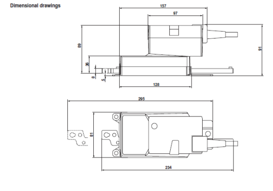 Габаритные размеры SHQ24A-MF100 