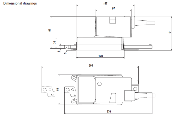Габаритные размеры SHQ24A100 