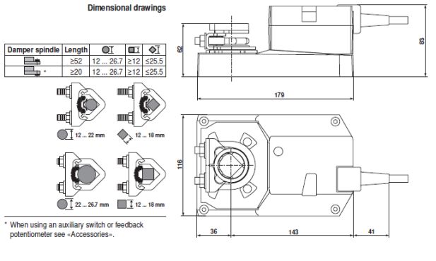 Габаритные размеры SMQ24A-MF 