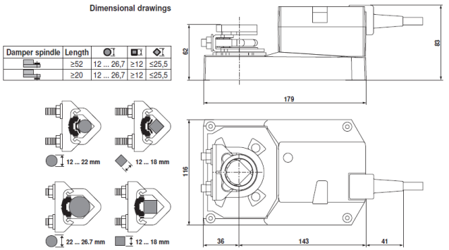Габаритные размеры SMQ24A
