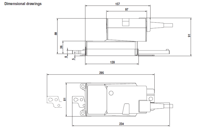 Габаритные размеры SHQ24A100 