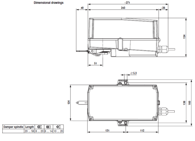 Габаритные размеры NKQ24P-1 