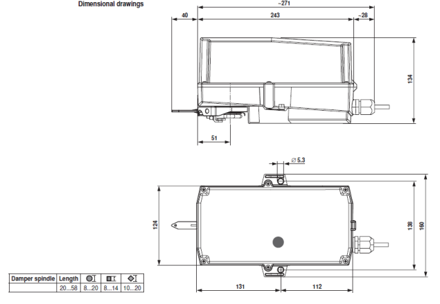Габаритные размеры NM230P
