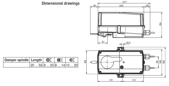 Габаритные размеры NM230PSR 