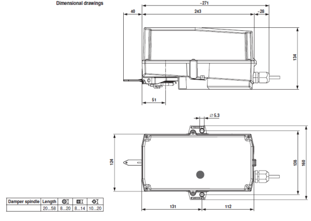 Габаритные размеры NM24P-SR 