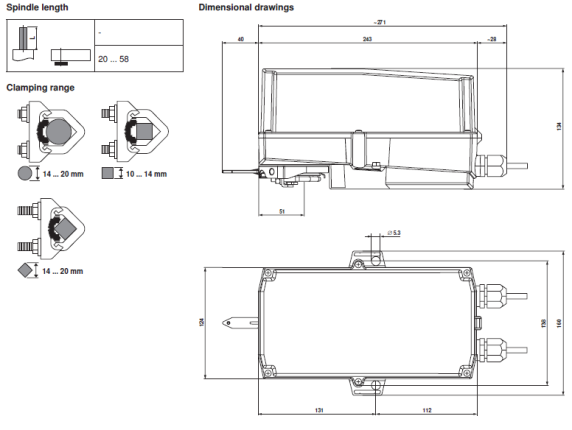 Габаритные размеры SM230P-S 