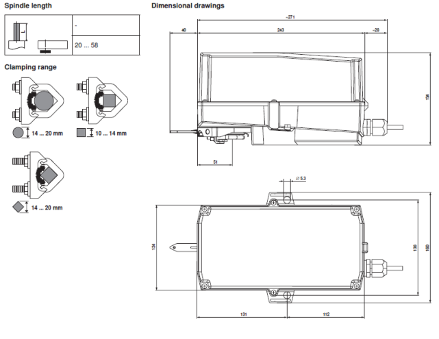 Габаритные размеры SM230P 