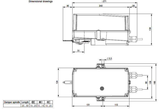 Габаритные размеры SM230PSR 
