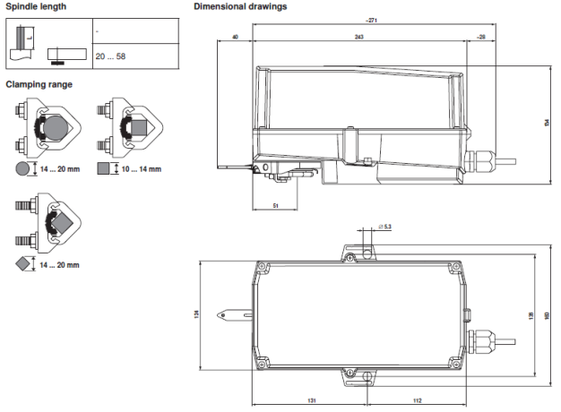 Габаритные размеры SM24P-MF 