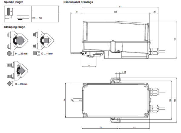 Габаритные размеры SM24P-S 