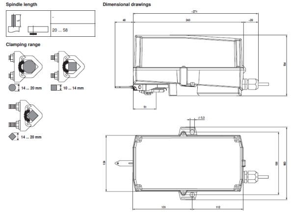 Габаритные размеры SM24P-SR 