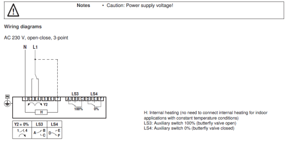Электрическое подключение SY10-230A-3-T 