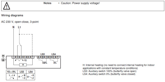 Электрическое подключение SY12-230A-3-T 