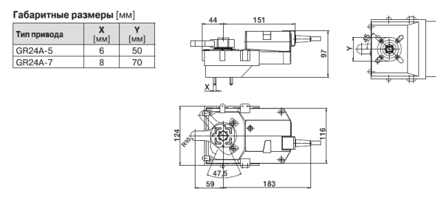 Габаритные размеры GR24A-5 