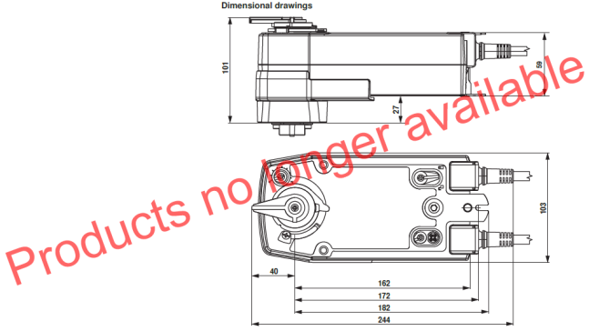Габаритные размеры SRF230A-S2-O 