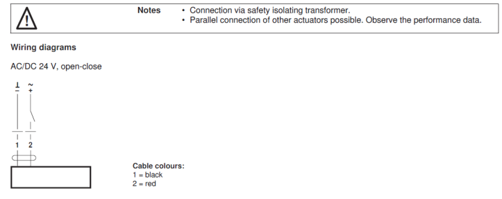 Электрическое подключение SRF24A-5 