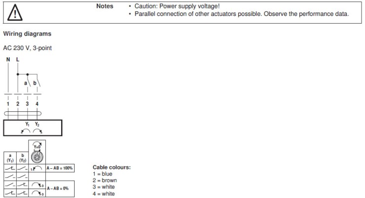 Электрическое подключение NRF230A-3-S2