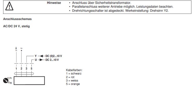 Электрическое подключение SR24A-SR-5 