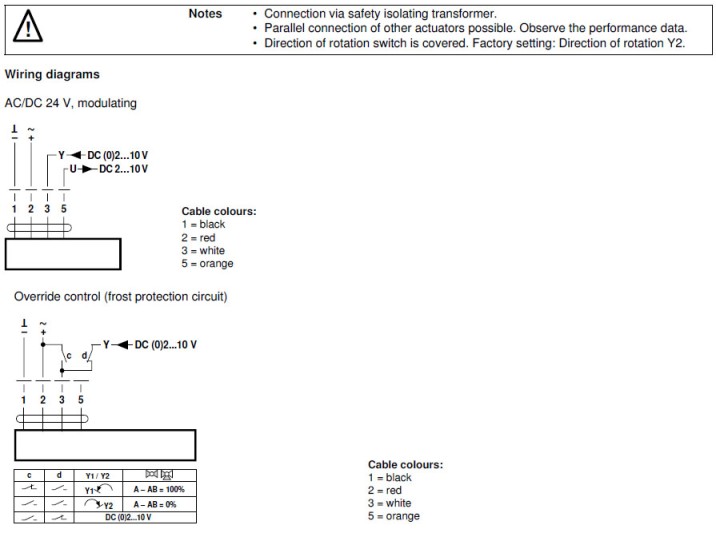 Электрическое подключение LRC24A-SR 