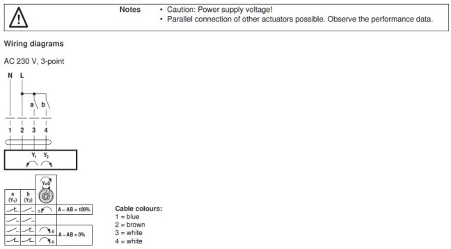 Электрическое подключение NRF230A-3 