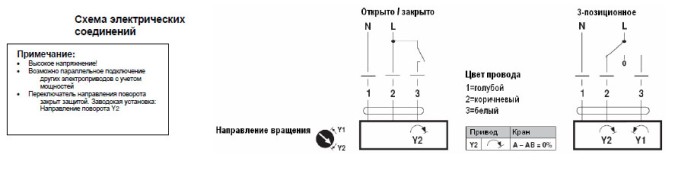 Электрическое подключение SR230P 